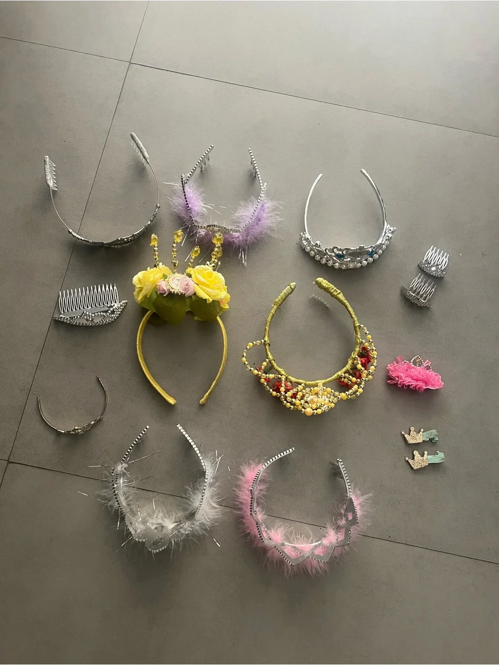 Kids Pink and Yellow Decorative Headbands Set - Unbranded